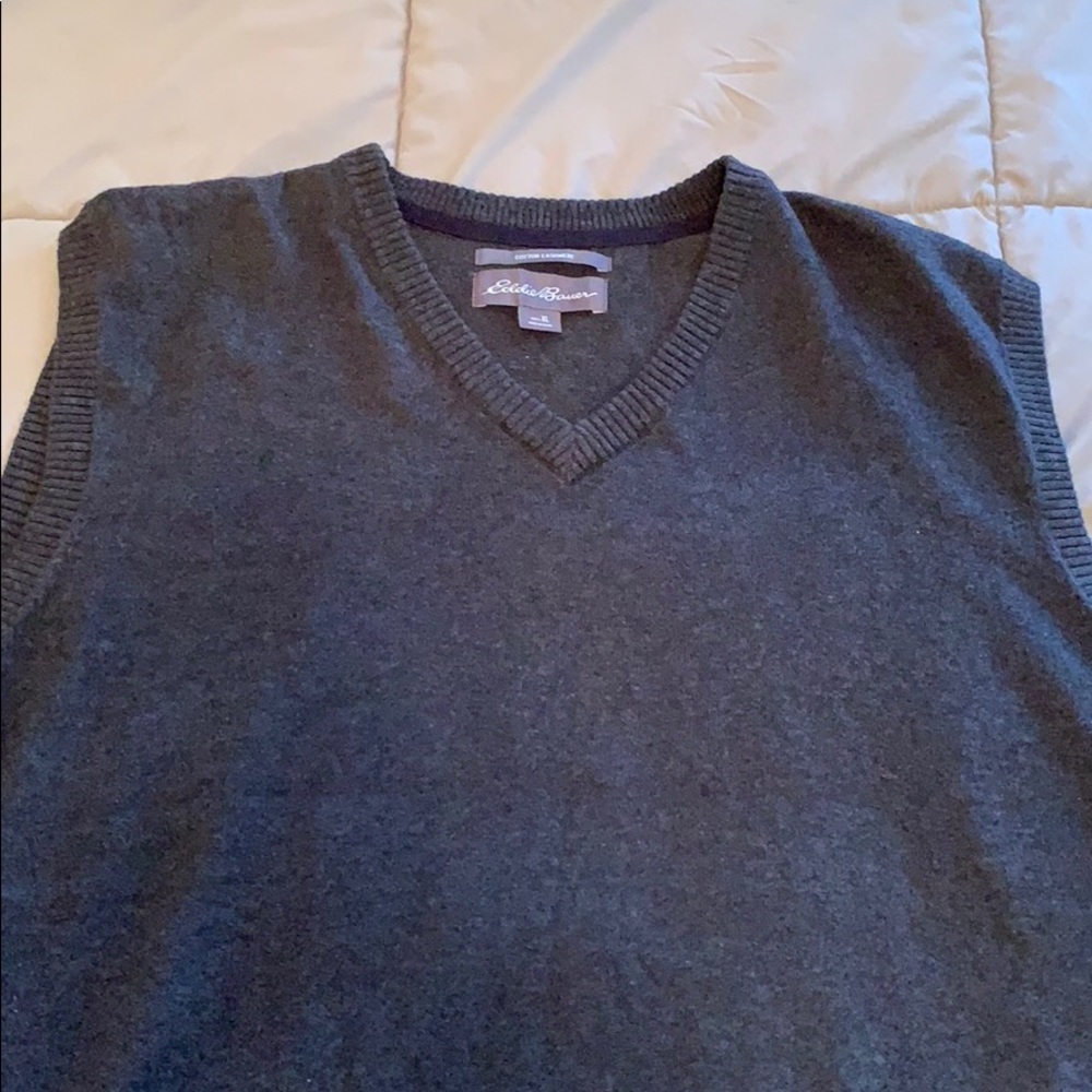Eddie Bauer Cotton Cashmere Sweater Vest - Picture 3 of 3